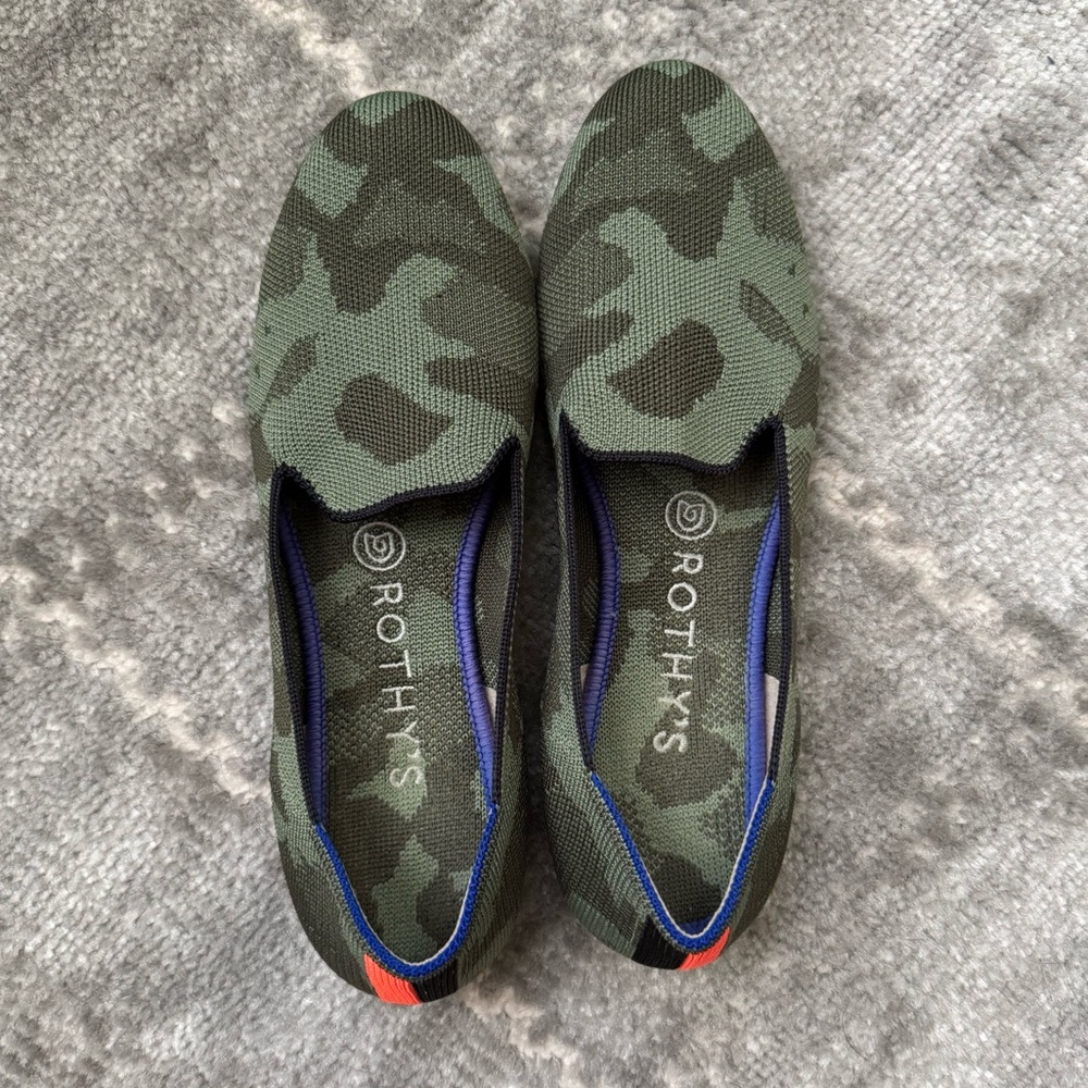Rothy's Camouflage Green Flats size 8